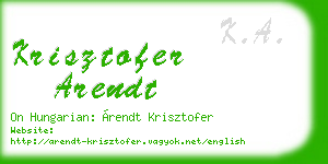 krisztofer arendt business card